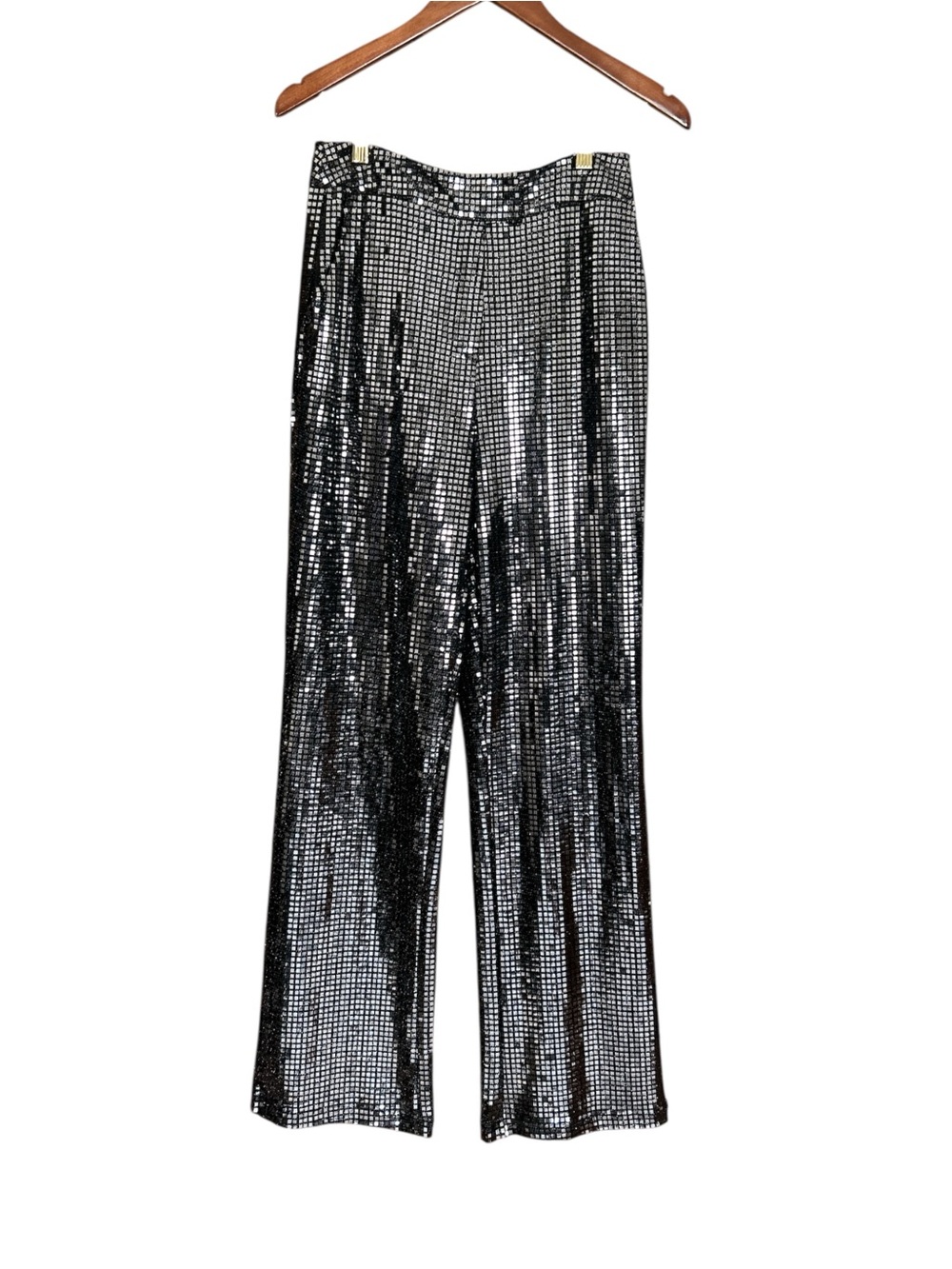 4th and Reckless Metalic Siver and Black Sequins Party Pants